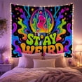 thumbnail image 2 of Smiling Lava Lamp Among Neon Color Waves and Sparkles, Playful Retro for Creative Decor Fans, Statement Wall Art, Birthday Gift, Tapestry Wall Hanging for Bedroom and Studio, 2 of 7