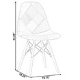 thumbnail image 7 of Quickway Imports Modern Fabric Patchwork Chair with Leather and Suede Like Tones with Wooden Legs Set of 2 2-Piece Set of 2, 7 of 7