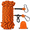 Orange-50FT, variant on Dog Tie-Out Cable Green 100FT Camping Yard Parks Outdoor Events