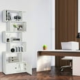 thumbnail image 6 of Costway Bookshelf with Cabinet 6-Tier S-Shaped Bookcase Storage Rack White, 6 of 10