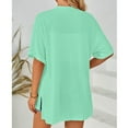 thumbnail image 5 of TMOYZQ Women's Rolled Short Sleeve Beach Cover Ups Lightweight Open Front Kimono Cardigan Casual Summer Loose Bikini Cardigan Outerwear Bathing Suit Cover Up, 5 of 6