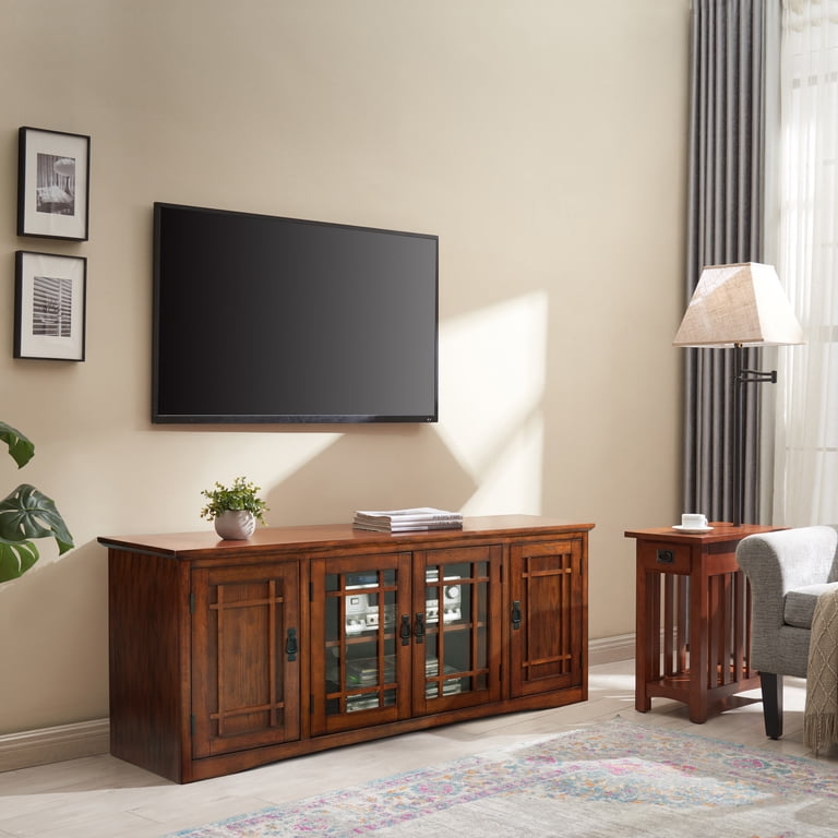 Leick Furniture, Solid Wood Mission Oak TV Stand, 82360, Fits 65