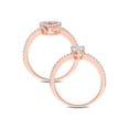 thumbnail image 4 of 2/5 Carat (Ctw) Aquamarine with Diamonds 1/3 Ring Set in 10K Pink Gold for Women, 4 of 7