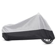 thumbnail image 1 of Funda para motocicleta, cubierta completa para motocicleta, resistente al agua, para exteriores, protector contra el polvo y la lluvia, 190T, XXL, tono plateado, negro, para Yamaha V-Star XV XVS XVZ Road Star para Harley Touring Cruiser Full Dress Unique Bargains cubiertas para vehículos de deportes motorizados, 1 of 1