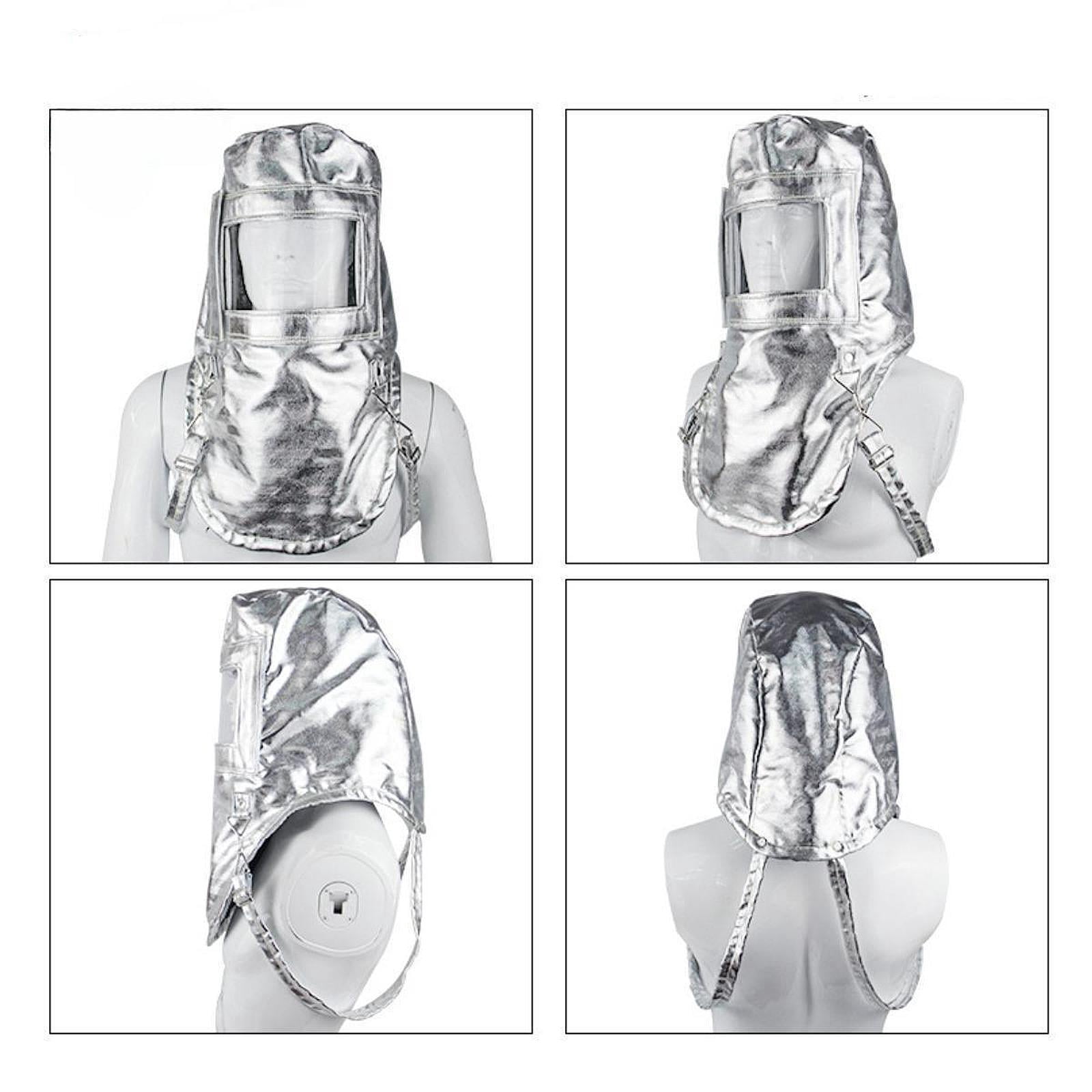 figatia Aluminum Foil Heat Cover Fire Resistant Face Hood with Transparent Screen Welder Face Cover for Factories Metal Manufacturing