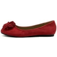 thumbnail image 2 of Ollio Women's Shoes Faux Suede Flower Ribbon Ballet Flats ZM1705, 2 of 6