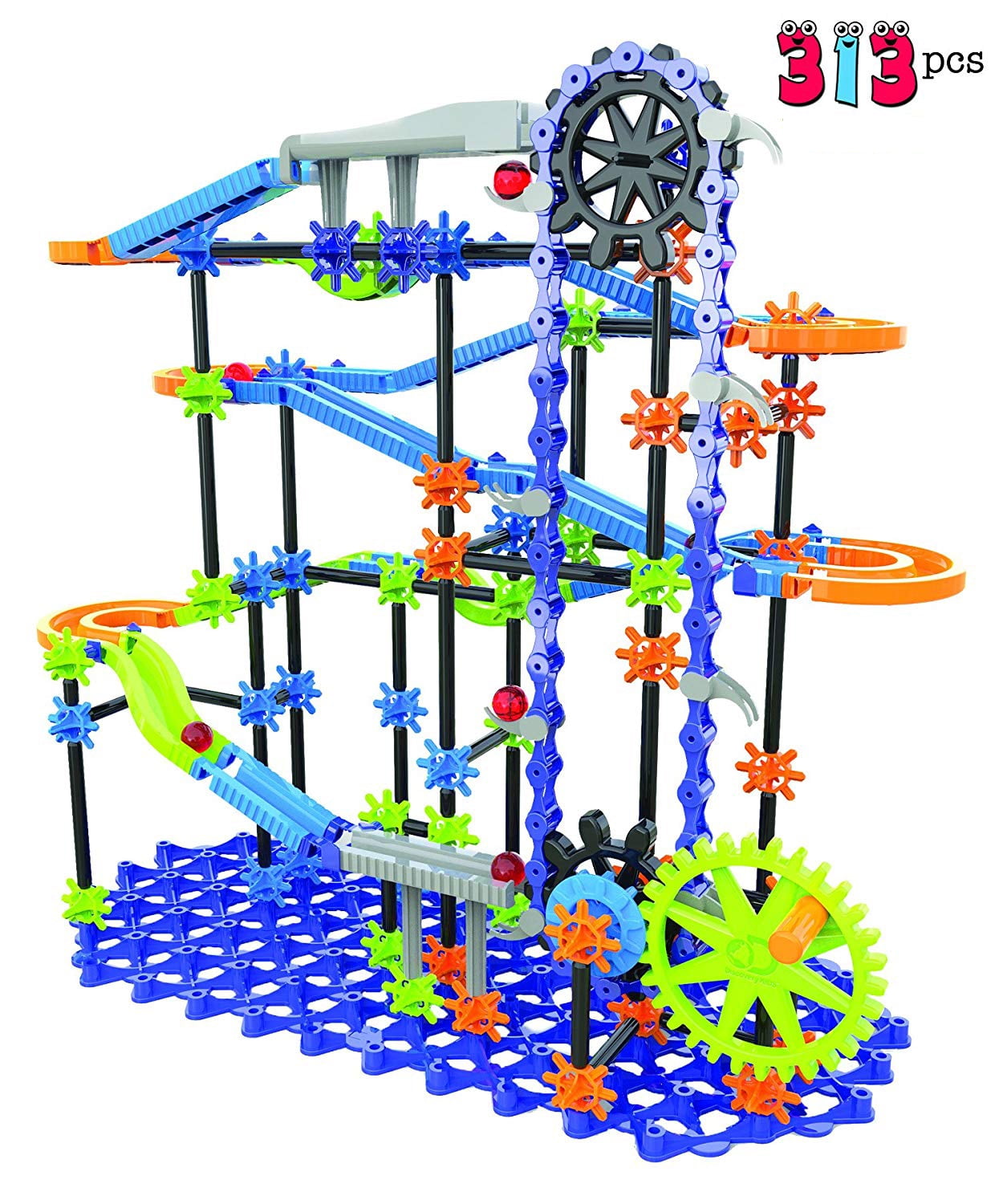 Discovery Kids Ultimate Marble Race Toy for Kids 313 Pieces | Stimulates Creativity, Imagination & Motor Skills, Sturdy Colorful Design, Endless Combinations for Science and Engineering