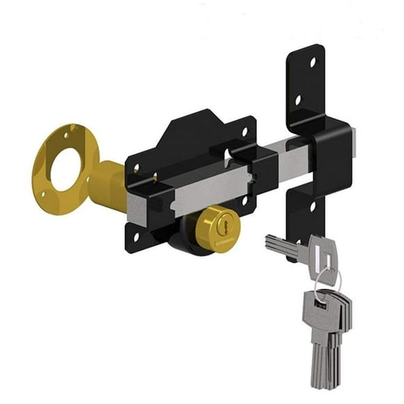 GateMate 2 ¾”(70mm) Double Locking Long Throw Gate Lock 5 Keys Included, Stainless Steel, High Durability, Ideal for Gates and Doors, Corrosion-Resistant.
