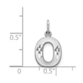thumbnail image 3 of Auriga Fine Jewelry 14K White Gold Satin Diamond-Cut O Initial Charm for Women, 3 of 5