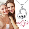 thumbnail image 3 of Cute Animal Heart Necklace for Women I You Forever and Daughter Panda Necklace Silver Panda Rhinestone Necklace, 3 of 8