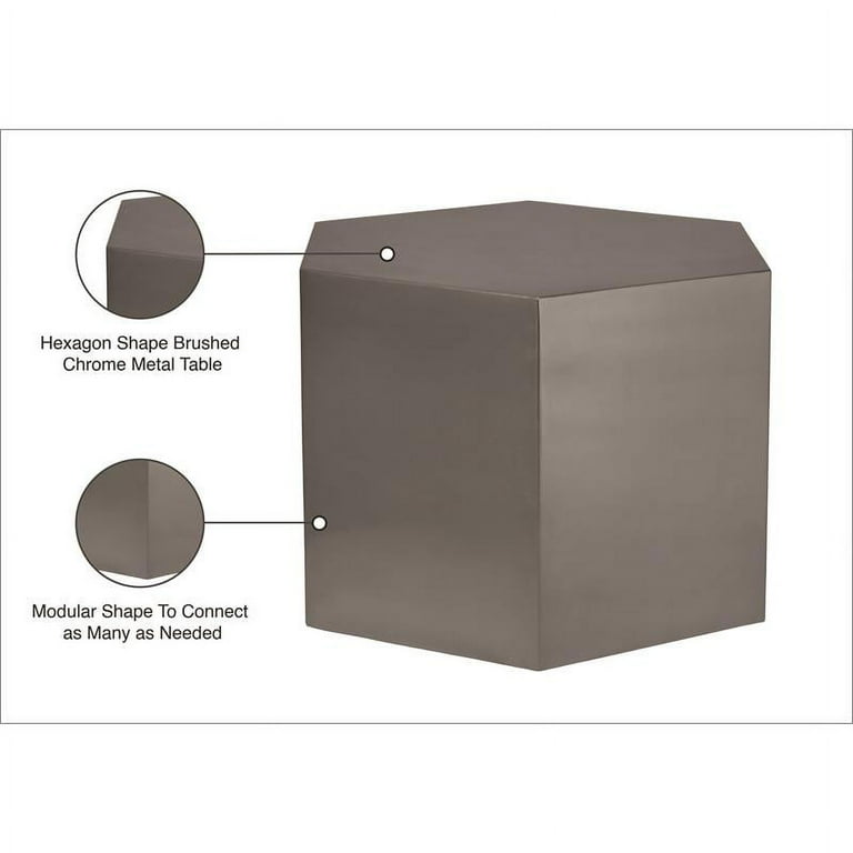 Meridian Furniture Hexagon Modular 4 Piece Coffee Table - Chrome Meridian Furniture Hexagon Modular 4 Piece Coffee Table - Chrome