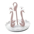 thumbnail image 4 of Swan Cup Holder with Rotating Drip Tray Plastic Rotatable Drinking Cup Drainer Stand Rack for Home Kitchen Pink 4 Heads, 4 of 5