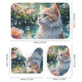 thumbnail image 2 of Cat Shower Curtain 4-Piece Bathroom Decorative Set, 72" x 72" Shower Curtain ,Toilet Cover Mat, U-Shaped Mat, and Non-Slip Floor Mat, Cute Cat Theme, 2 of 7
