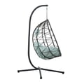 thumbnail image 6 of Egg Chair With Stand Indoor Outdoor Swing Chair Patio Wicker Hanging Egg Chair Hanging Basket Chair With Stand For Bedroom Living Room Balcony,Gray-C, 6 of 12