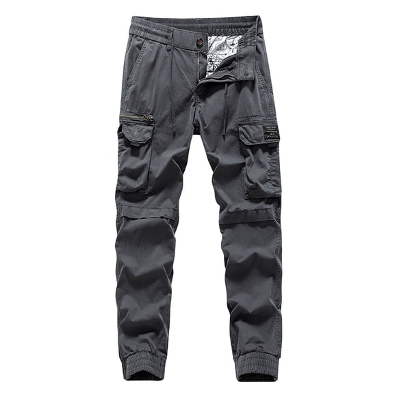 Pantalones largos de hombre para tiempo libre, de moda, para exteriores, de tubo recto, con múltiples bolsillos, para trabajo, elásticos