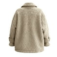 thumbnail image 7 of Miluxas Women's Fall Winter Coats Lapel Collar Fleece Sherpa Jackets Daily Long Sleeve Coats with Pockets White XL(XL), 7 of 7