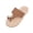 Khaki, variant on Womens Casual Toe Post Slide Flip Flops T Strap Metallic Buckle Braided Thick Sole Cushioned Non Slip Flat
