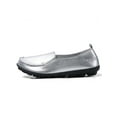 thumbnail image 5 of SIMANLAN Womens Flats Slip On Loafers Round Toe Leather Shoes Women Non-slip Casual Shoe Ladies Lightweight Silver 10, 5 of 6