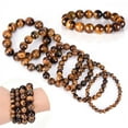 thumbnail image 4 of POINTERTECK Perles Bénédiction Porte-Bonheur en Pierre d'Oeil de Tigre Naturelle Hommes Femmes Bijoux Bracelet Jonc Chic, 4 of 8
