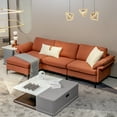 thumbnail image 3 of Costway L-shaped Modern Modular Sectional Sofa w/ Reversible Chaise & 2 USB Ports Red, 3 of 10