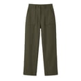 thumbnail image 4 of Linen Palazzo Pants for Women High Waist Wide Leg Summer Beach Pants with Pockets Dressy Pants Elastic Waist Light Weight Summer Beach Vacation Trouser Work Dress Pants Casual Slacks Business Pants, 4 of 4