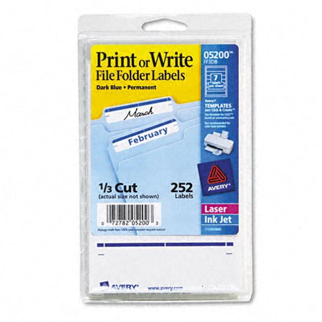 Avery Print or Write File Folder Labels 37/16 x 11/16 White/Dark
