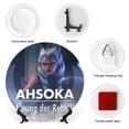 thumbnail image 3 of Ahsoka Tano Plato decorativo de porcelana fina (bone china), plato decorativo de cerámica para hogar, oficina, soporte de pared, platos decorativos para dormitorio - 6 pulgadas (15 cm), 3 of 6