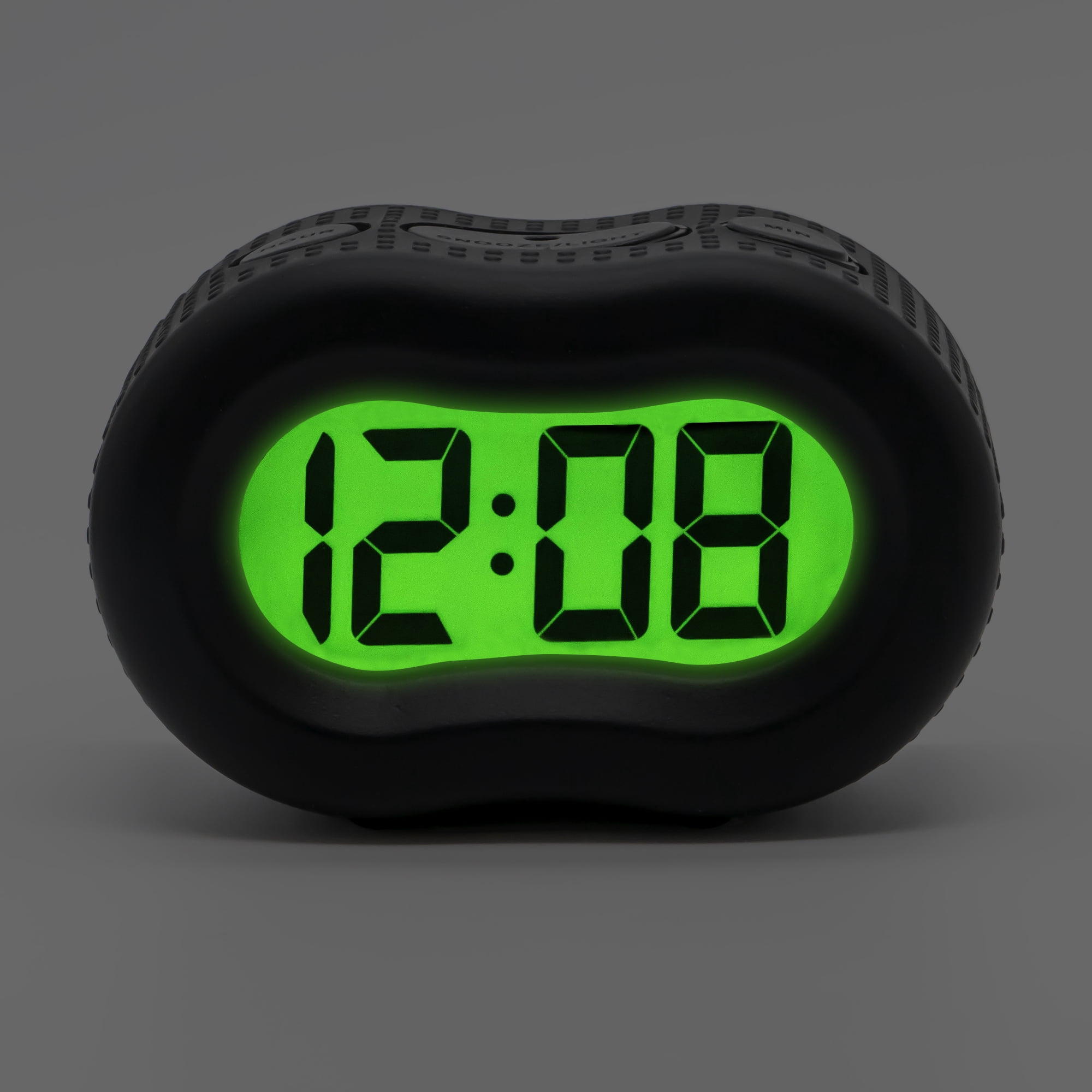 Timelink Rubber Smartlight Fashion Digital LCD Alarm Clock - Black