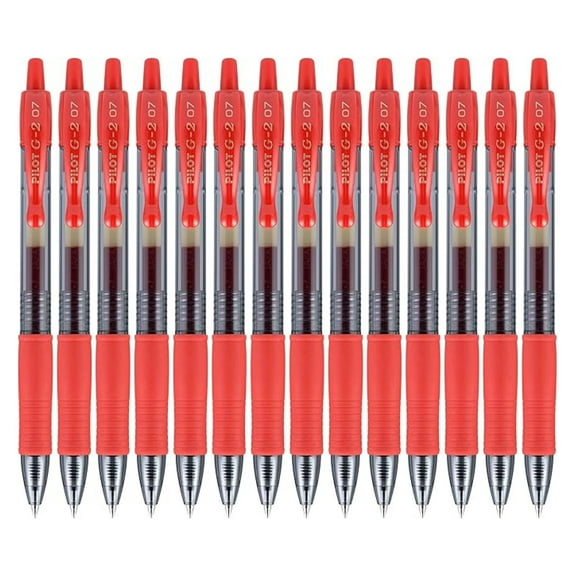 , G2 Premium Gel Pens, Fine Point 0.7 mm, Red, Pack of 14