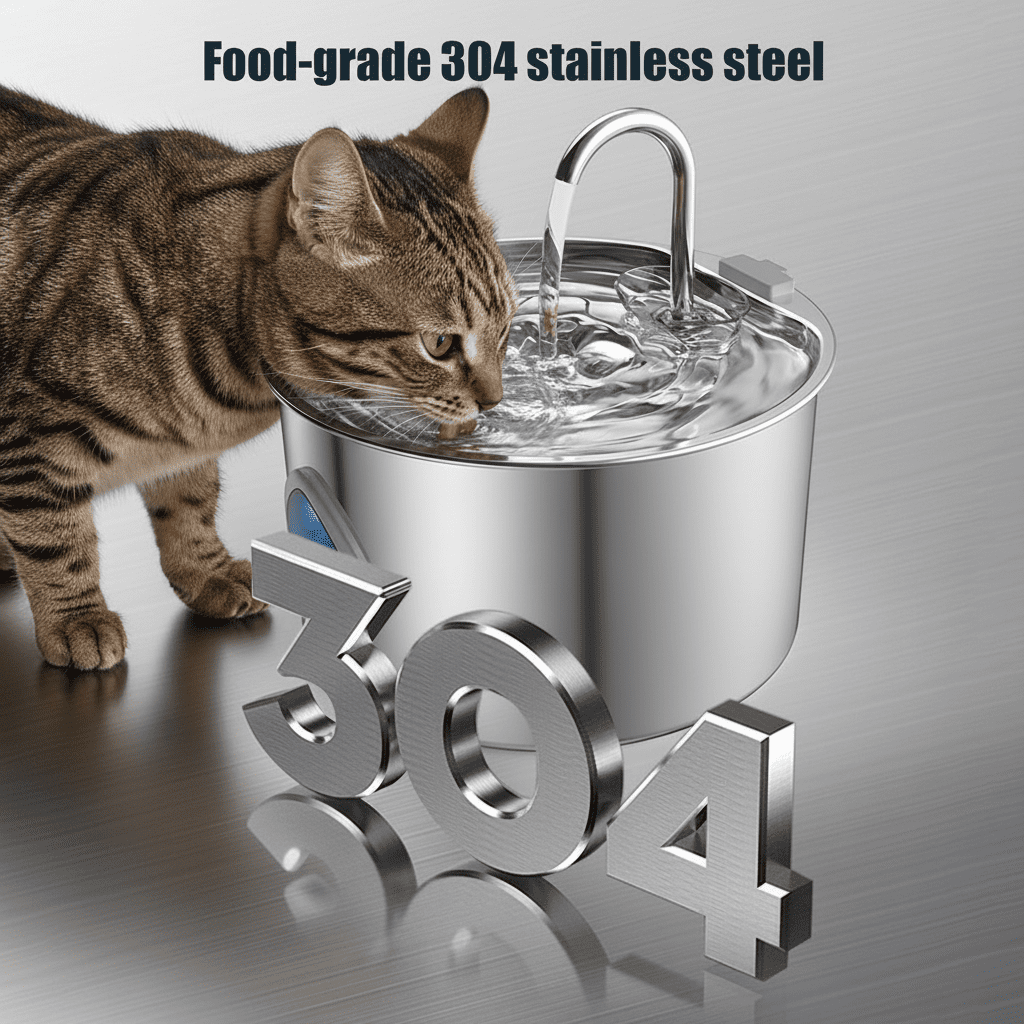 Stainless Steel Pet Drinking Water Fountain with Replacement Filters,Cat Dog Automatic Water Dispenser,Electric Drinking Bowl for Pet