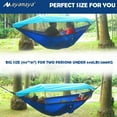 thumbnail image 6 of [3 IN 1] AYAMAYA Camping Hammock with Mosquito Net & Sun Shade Cloth for 2/Double Person, Portable Lightweight Nylon Swing Hammock with Tree Straps (Blue), 6 of 8
