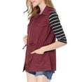 thumbnail image 5 of INSPIRE CHIC Women's Sleeveless Jacket Drawstring Waist Zip Up Cotton Cargo Vest with Pocket L Burgundy, 5 of 9
