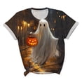 thumbnail image 5 of VKOYWKM Women's Fall Halloween Tshirts Short Sleeve T Shirts Ghost Graphic Tees Holiday Crew Neck Loose Fit Lightweight Spooky T-Shirt, 5 of 5
