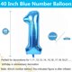 thumbnail image 2 of Globo Yeodong Blue Number 1 de aluminio de 40 pulgadas con helio para fiestas, 2 of 7