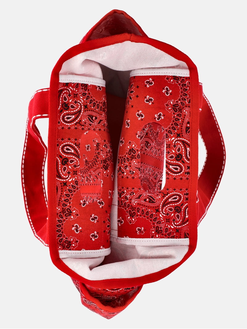 No Boundaries Women's Americana Cut Out Tote Bag, Red Bandana