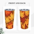 thumbnail image 4 of Autumn Maple Leaf Pattern 20oz Stainless Steel Cups, Insulated Stainless Steel Travel Coffee Mug Tumbler With Lid And Straw Durable Coffee Cup Water Bottle For Hot & Cold Drinks, 4 of 6