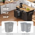 thumbnail image 4 of K&K 59.3" Kitchen Island with Storage 2 Pull Out Cabinet Organizers & Rubber Wood Drop Leaf, Rolling Kitchen Island with Trash Can Storage, Power Outlet, Spice & Towel Rack for Kitchen, Dining, Black, 4 of 12