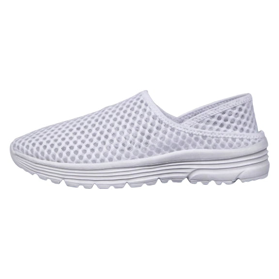Men's Slip On Casual Breathable Sneakers Lightweight Mesh Beach Loafers Fashion Two Way Wear Slides Shoes White Size 9.5