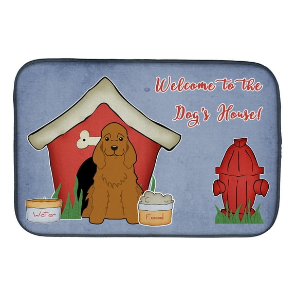 Dog House Collection Cocker Spaniel Red Dish Drying Mat