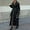 Black, variant on Womens Lapel Belted Waist Maxi Moto Trench Coat, Full Length Long Sleeve Multi Pocket Straight Fit for Evening Parties Downtown Dates Black S