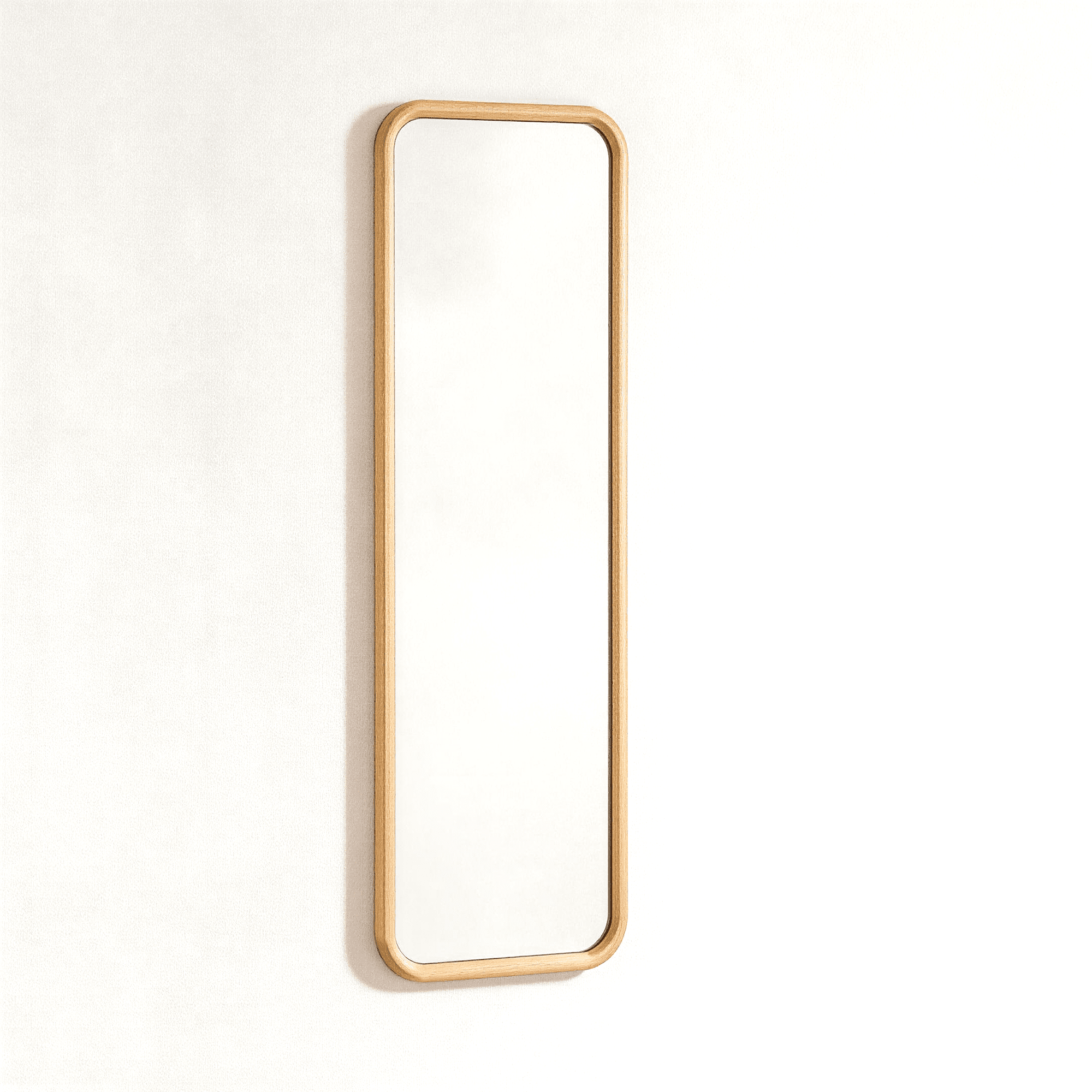 Solid Beech Wood Full Length Mirror with Stand, Freestanding Floor Mirror and Dressing Mirror for Bedroom Living Room, Natural Wood Wash