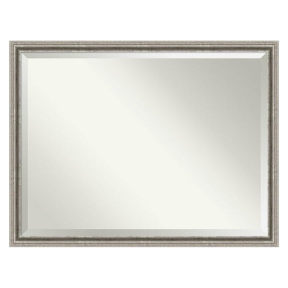 Bel Volto Silver Beveled Wood Bathroom Wall Mirror