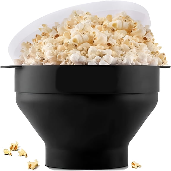ACDANC 2026 New Silicone Popcorn Maker - Microwave Popcorn Popper - Collapsible Bowl,Heat-Resistant,Easy to Clean,Ideal for Family Movie Nights for Microwave,Home,Theater,Kitchen,Black