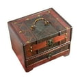 thumbnail image 3 of Vintage Wooden Jewelry Box Three Tier with Mirror Classical Jewelry Case Holder Style C, 3 of 8