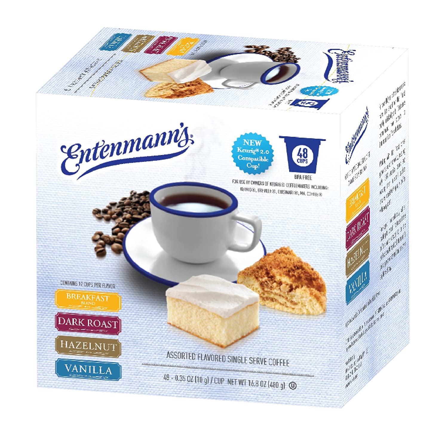 Entenmann's Single Serve Coffee, Variety Pack, 48 Count