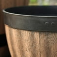 thumbnail image 2 of Wood Barrel Plastic Retro Plant Pot, 2 of 10