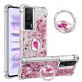 thumbnail image 1 of Funda para Xiaomi POCO F5 Pro 5G con Brillo Líquido Flotante, Purpurina, Parachoques y Anillo Giratorio Soporte, 1 of 5