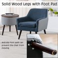 thumbnail image 3 of Accent Chair with Storage Ottoman Lounge Chair with Round Table, Soft Fabric Armchair Club Chairs with Removable Cushion and Wood Leg, for Living Room, Bedroom(Blue), 3 of 11
