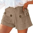 thumbnail image 2 of Sngxgn Shorts for Women with Pocket Womens High Waisted Long Shorts for Running Workout (Khaki,XXL), 2 of 8