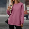 thumbnail image 5 of Oversized Sweatshirt for Women Trendy Fleece Crewneck Casual Long Sleeve Loose Solid Soft Fall Pullover with Pockets, 5 of 7
